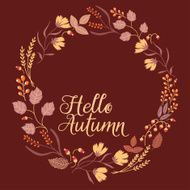 Floral Frame Sign Hello Autumn N2