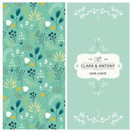 Vector wedding invitation 2 sides Floral background with hand drawn N2