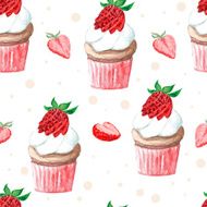 vector watercolor sweets seamless pattern N2