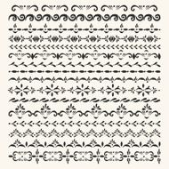 Set of vector stripe ornaments and pattern brushes