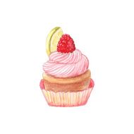 vector watercolor cupcake N3