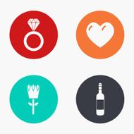 Vector modern love colorful icons set