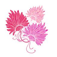 Save the date feather vector illusration Pink fan