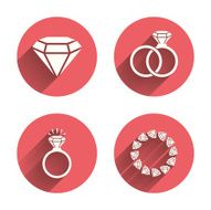 Rings icons Jewelry with diamond signs N15