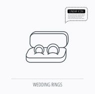 Wedding rings icon Jewelry sign N7