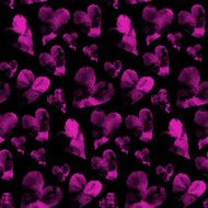 Pink hearts made from many round dots Seamless pattern N2