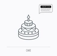 Cake icon Birthday delicious dessert sign N6