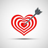 Vector heart icon as a target with an arrow N2