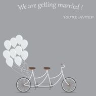 invitation card for the wedding tandem bike two N2