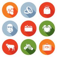 Custom wedding - bride price Icons Set Vector Illustration