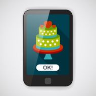 wedding cake flat icon with long shadow eps10 N7