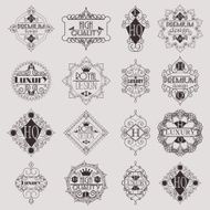 Retro Design Luxury Insignias Logotypes Template Set N3