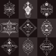 Retro Design Luxury Insignias Logotypes Template Set N6