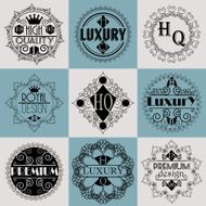 Retro Design Luxury Insignias Logotypes Template Set N7