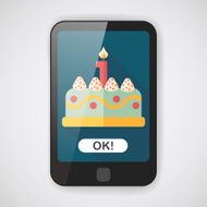 birthday cake flat icon with long shadow eps10 N17