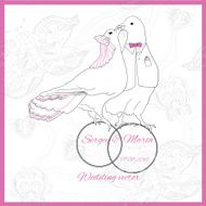 Wedding element of kissing doves N2