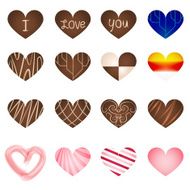 Set of art milk chocolate in heart shape N2