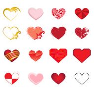 Set of art hearts vector N2