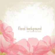 vector pink petals of a flower on grunge background N2