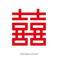 Chinese character double happiness in square shape