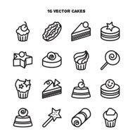 Collection of bakery and cake icons Candy sweet set