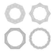 Lineart geometric ornamental templates set Vector symbols N4