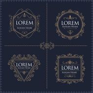 Luxury Logos Set template flourishes calligraphic elegant