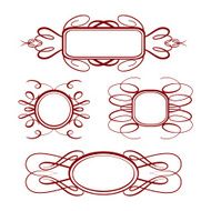 Vector calligraphy frames set N4