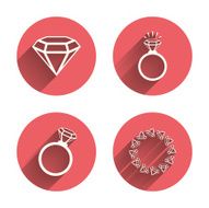 Rings icons Jewelry with diamond signs N18