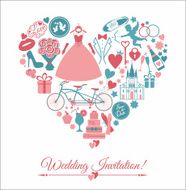 Wedding card invitation of celebration symbols N2