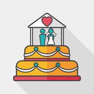 wedding cake flat icon with long shadow eps10 N16