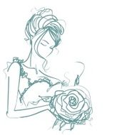 vector background with a beautiful bride in wedding dress N3