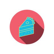 Piece of cake icon Sweet dessert sign N10