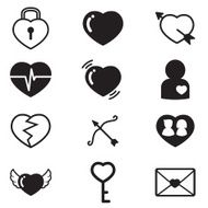 Hearts Lover Concept icons vector set of love signs N2