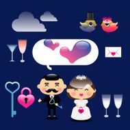 Cute wedding icons