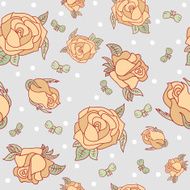 Seamless pattern with roses and bows N2