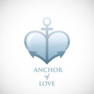 Anchor symbol of love vector blue icon N2