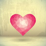 Polygonal heart on a grunge background N2