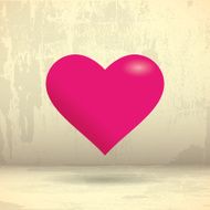 Pink heart on a grunge background