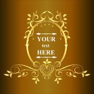 Golden vintage frames design elegant