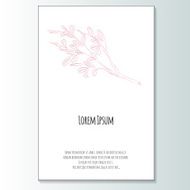 Vector romantic invitation template with pink branch N2