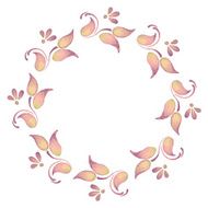 Abstract watercolor branch 2 Floral pattern Round vector frame 8 N2