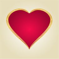 Gold frame in the shape of heart Vector N2