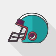 american football helmet flat icon with long shadow eps10 N33