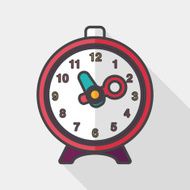 alarm clock flat icon with long shadow eps10