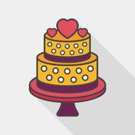 wedding cake flat icon with long shadow eps10 N18