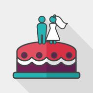 wedding cake flat icon with long shadow eps10 N19