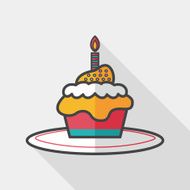 birthday cake flat icon with long shadow eps10 N22