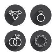 Rings icons Jewelry with diamond signs N19