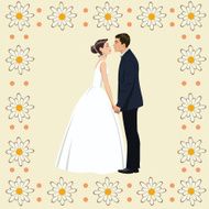 Wedding couple in Frame of flowers N2